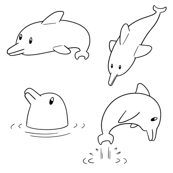 向量集的海豚 — 图库矢量图片