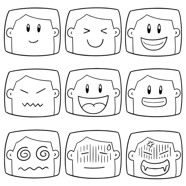 Vektor Set Von Cartoon Gesicht — Stockvektor