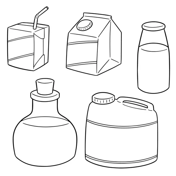 Vector Set Milk Product — Stock Vector