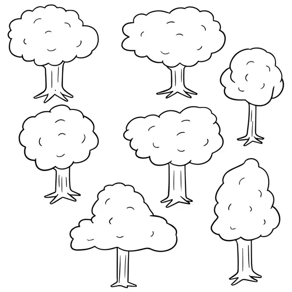Vektor Uppsättning Träd — Stock vektor