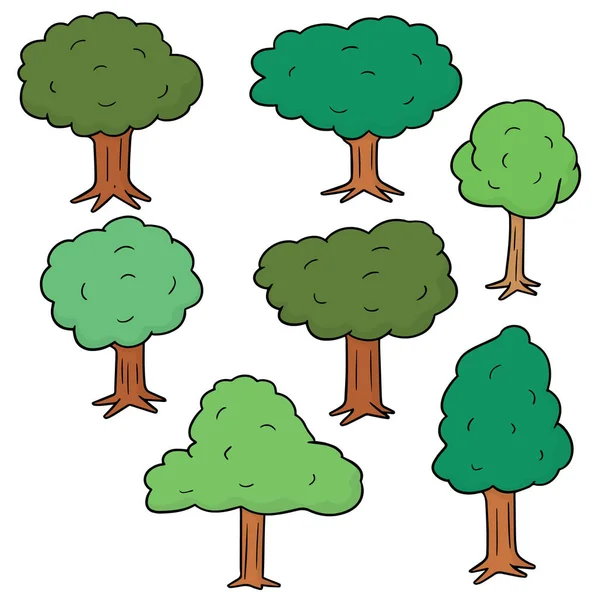 Zbiór Drzew Wektorowych — Wektor stockowy