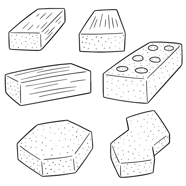 向量集的混凝土建筑砌块 — 图库矢量图片