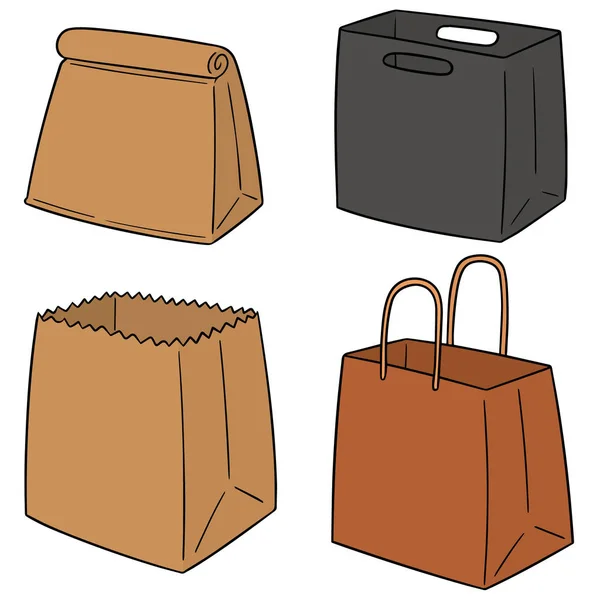 Vector Conjunto Bolsa Papel — Vector de stock