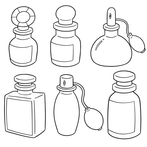 Set Vettore Della Bottiglia Profumo — Vettoriale Stock