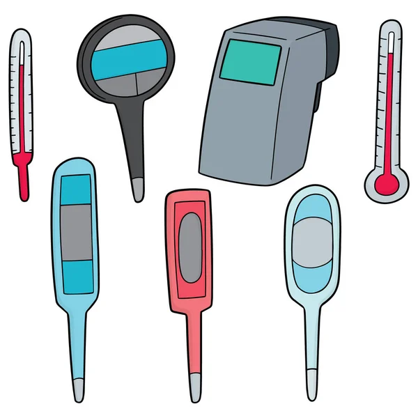 Vektorsatz Des Thermometers — Stockvektor