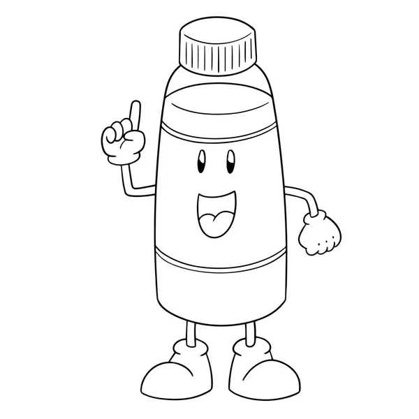 Vector Dibujos Animados Botella Agua — Vector de stock