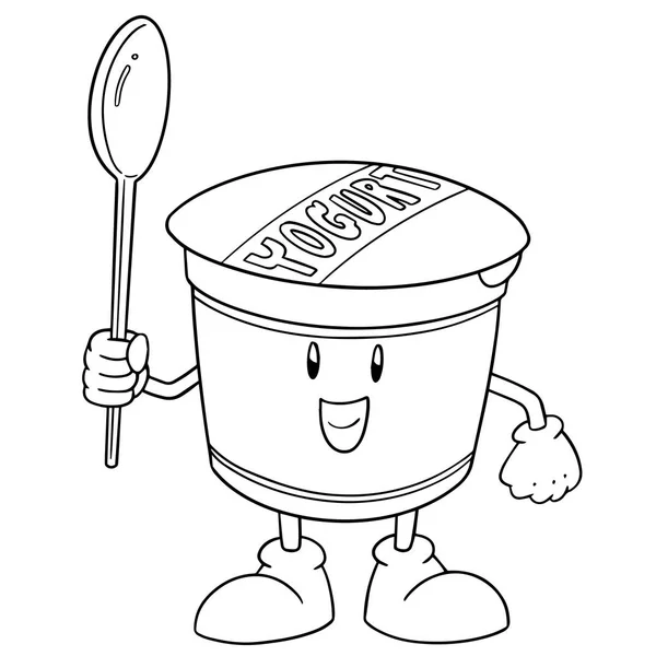 Vector Dibujos Animados Yogur — Vector de stock