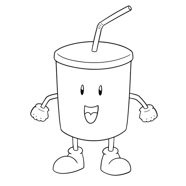 Vector Taza Bebida Dibujos Animados — Vector de stock