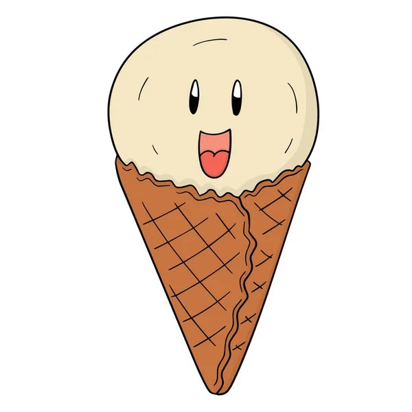 Vector Ice Cream Cartoon — Stock Vector
