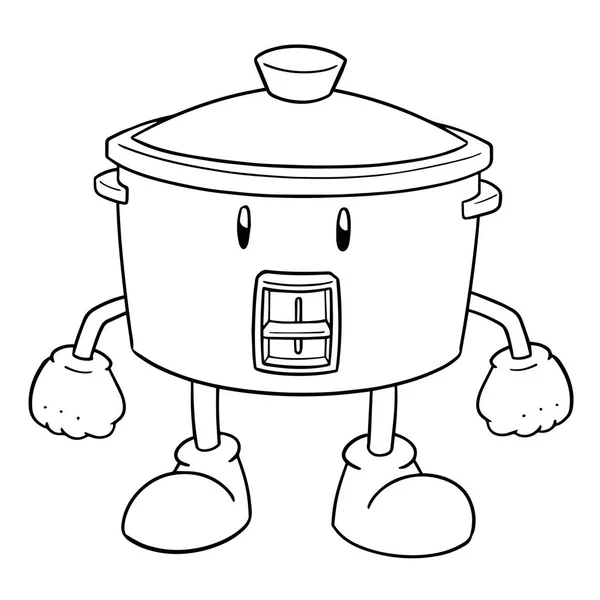 Vector Cocina Arroz Dibujos Animados — Vector de stock