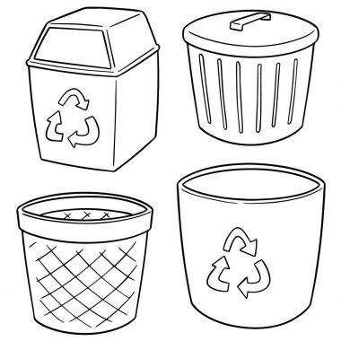 Çöp geri dönüşümü için vektör kümesi