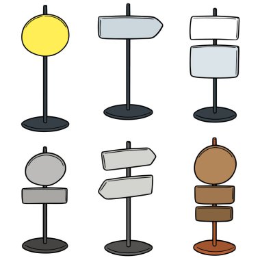 vektör set yön yazının