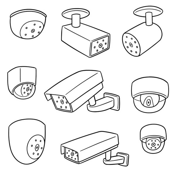 Ensemble Vectoriel Caméra Sécurité — Image vectorielle