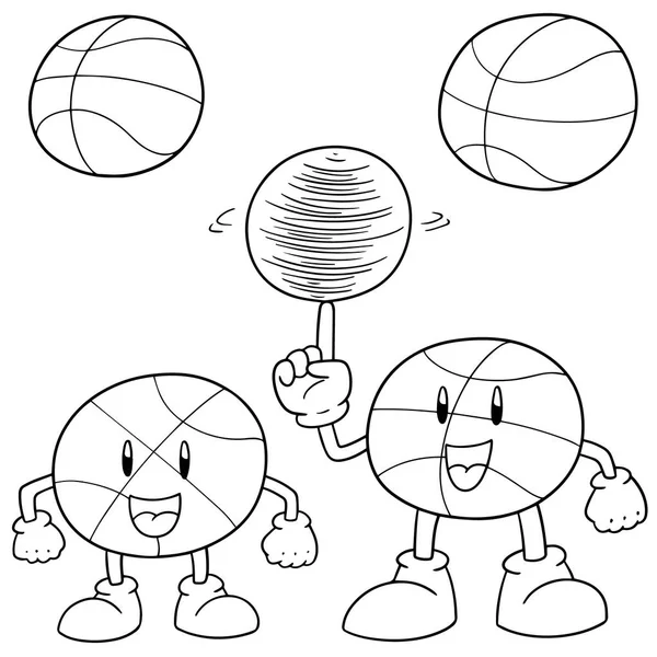Vector Set Van Basketbal Bal Cartoon — Stockvector