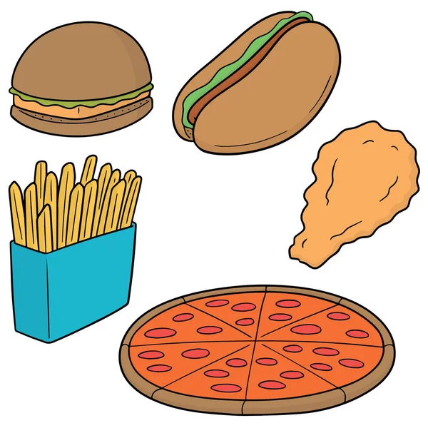 Vector Set Fast Food — Stock Vector