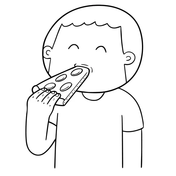 人食いピザのベクトル — ストックベクタ