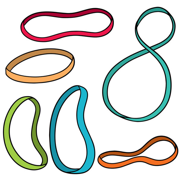 vector set of rubber band