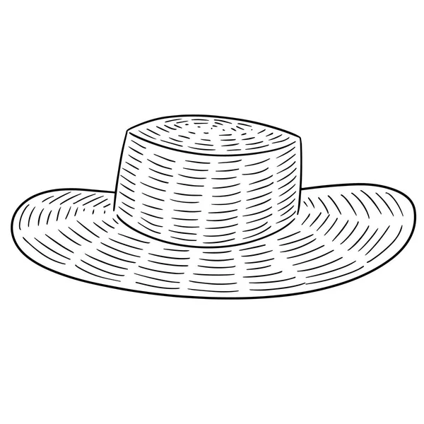 Vector Sombrero Paja — Vector de stock