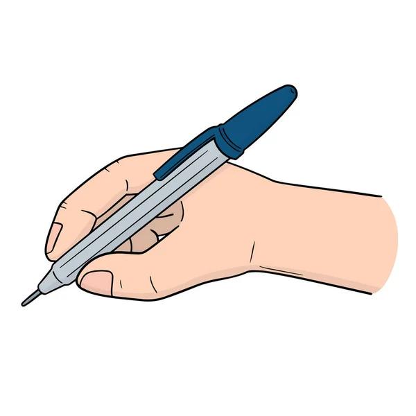 Vector Set Hand Writing Pen — Stock Vector
