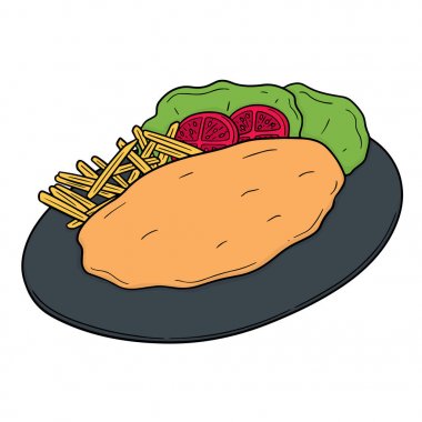 Balık ve cips vektör