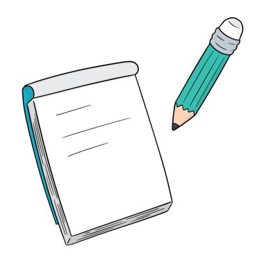 defter ve kalem vektör kümesi