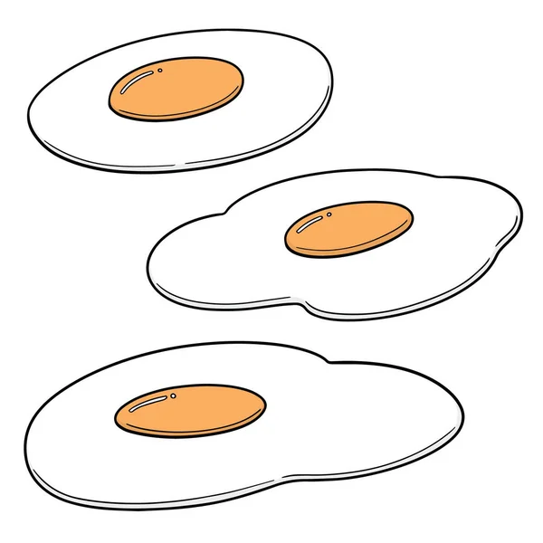 Vector Set Fried Egg — Stock Vector