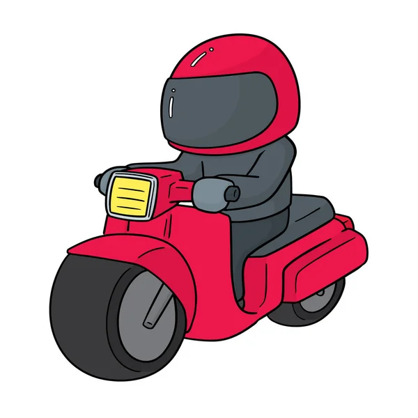 Vector Riding Motorcycle — Stock Vector