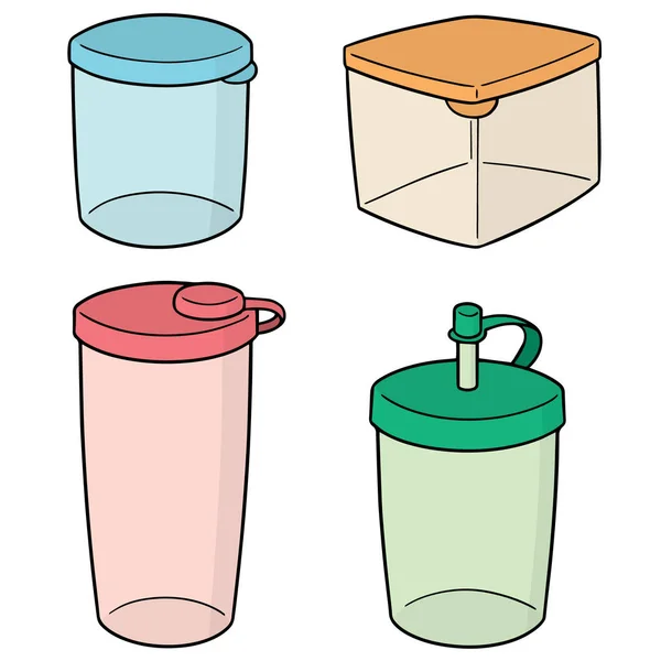 向量集的塑料容器 — 图库矢量图片