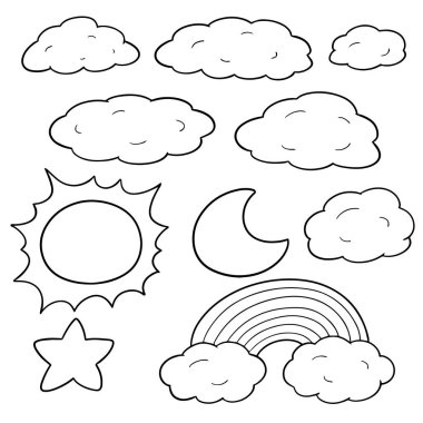 Gökyüzündeki şeylerin vektör kümesi