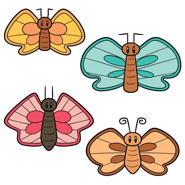 Insieme Vettoriale Farfalle — Vettoriale Stock