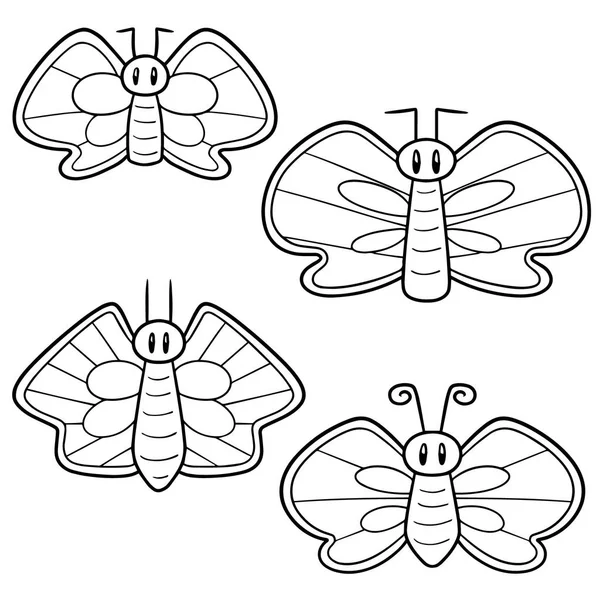 Vector Set Butterflies — Stock Vector