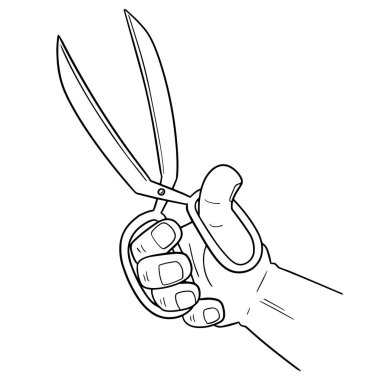 Makas kullanarak el vektör