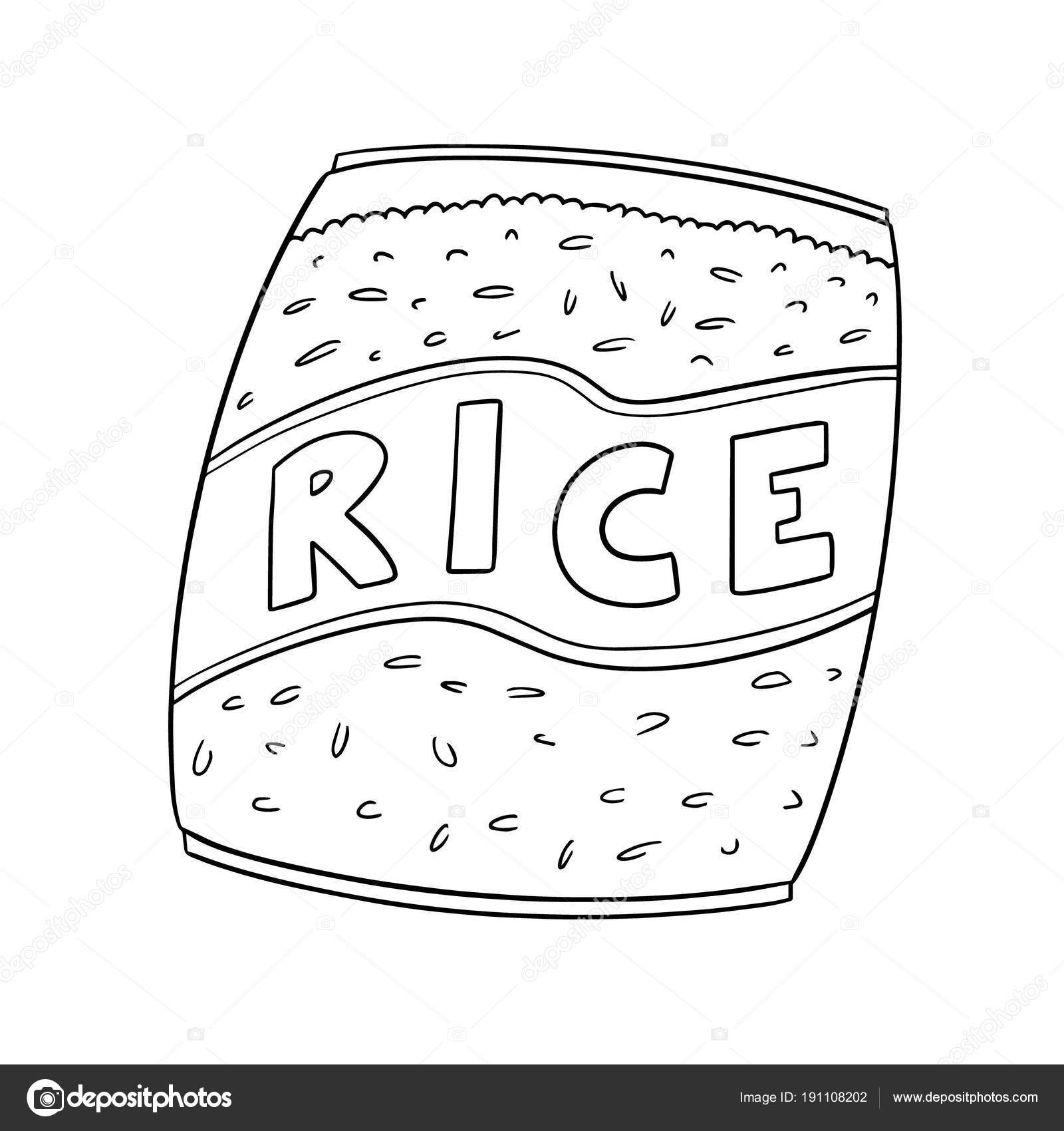 Bolsa de arroz imágenes de stock de arte vectorial | Depositphotos