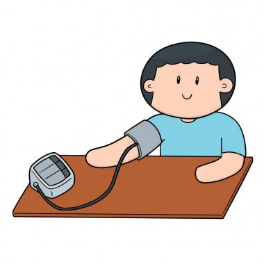 Kan basıncı İzleyicisi'ni kullanarak adam vektör