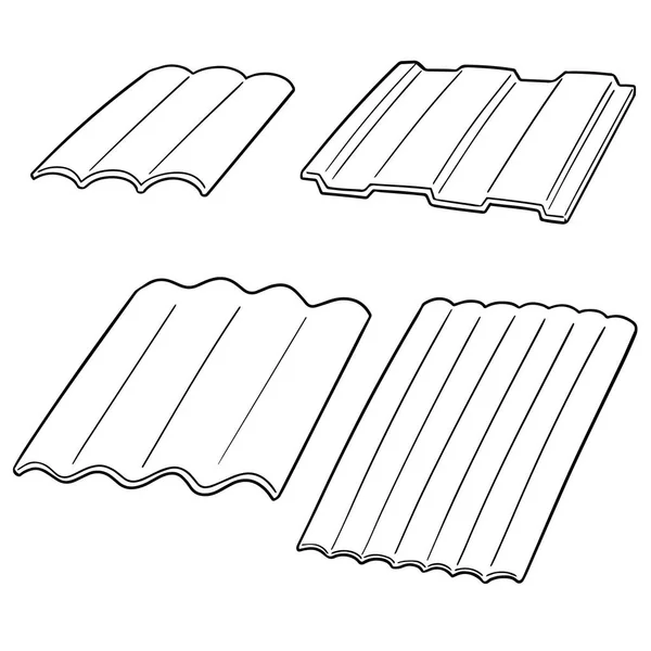 Set Vettore Tegole Del Tetto — Vettoriale Stock