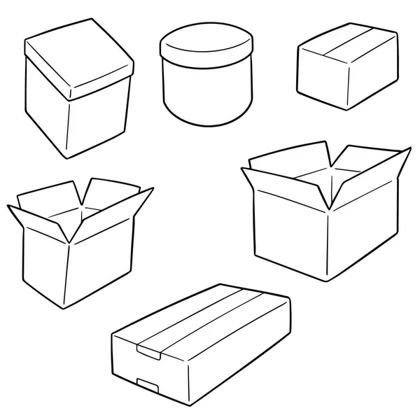 Ensemble Vectoriel Boîte — Image vectorielle