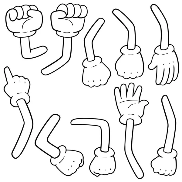 Vector Set Van Cartoon Arm — Stockvector