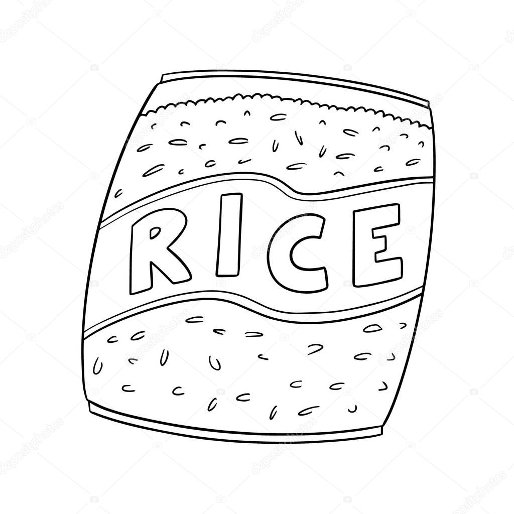 vector of rice bag