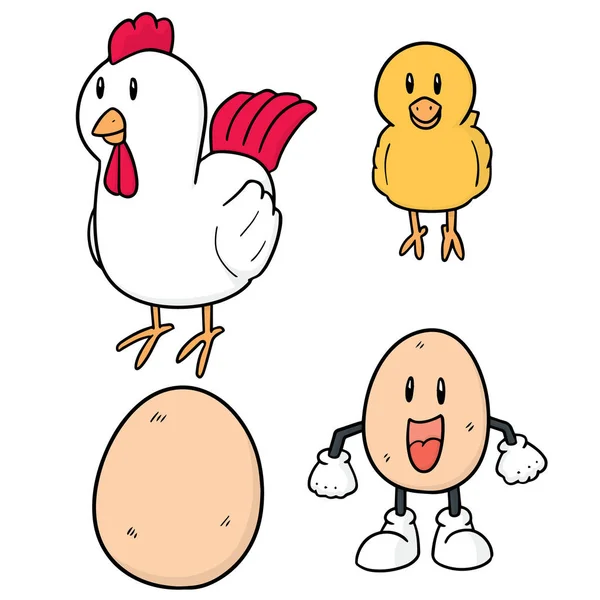 Vector Set Chicken Egg — Stock Vector