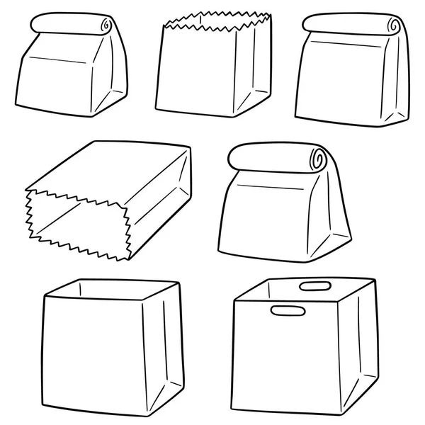 Ensemble Vectoriel Sac Papier — Image vectorielle