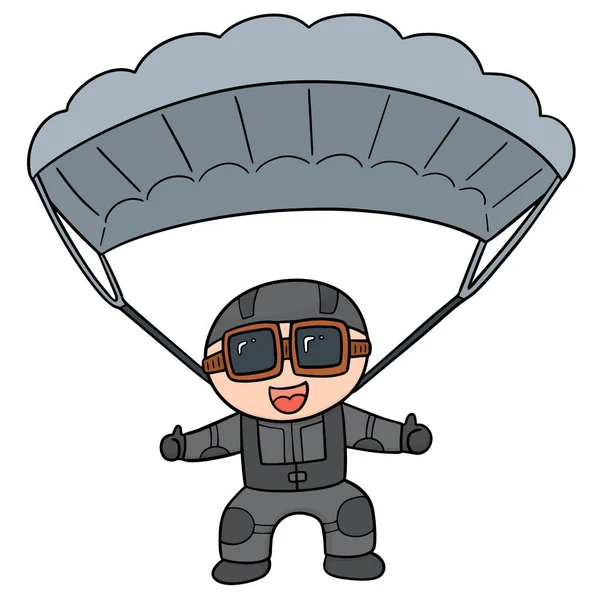 Jeu Vecteurs Parachutistes — Image vectorielle