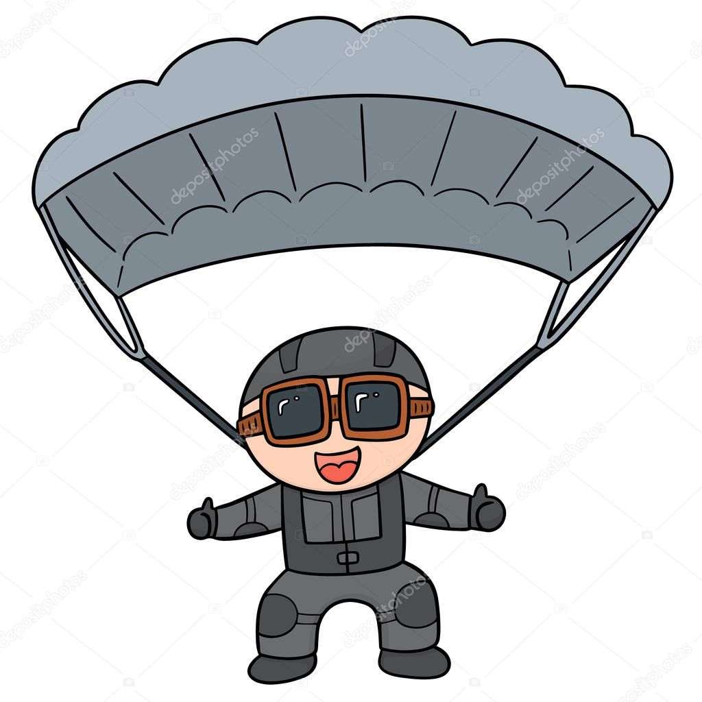 vector set of parachuter