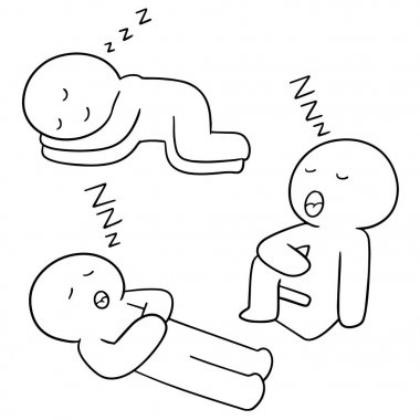 Uyuyan adam vektör kümesi