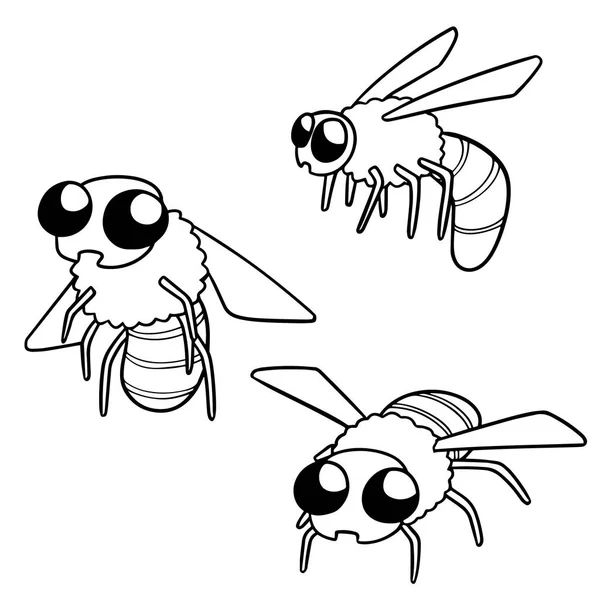 Vector Conjunto Abejas — Archivo Imágenes Vectoriales