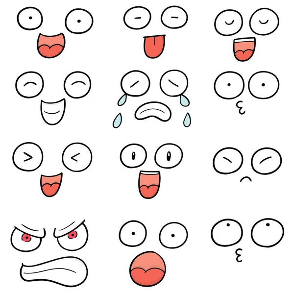 Vector Set Cartoon Face — 스톡 벡터