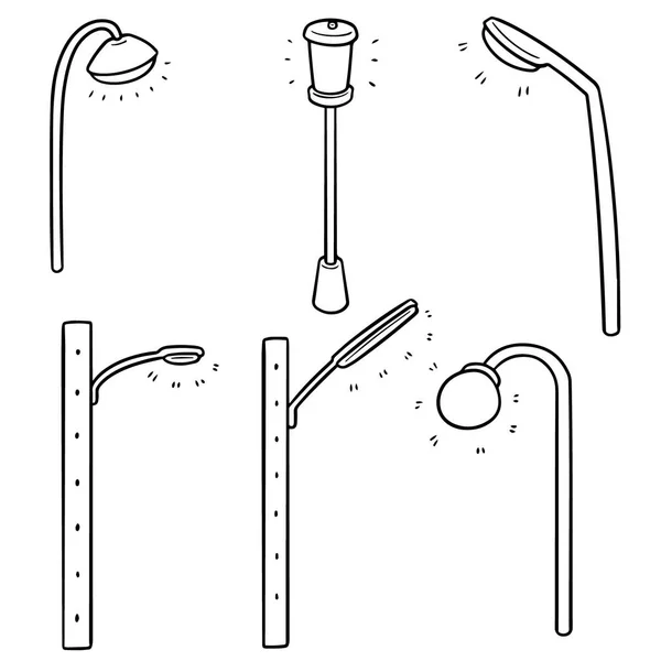 Vector Uppsättning Utomhus Lampa — Stock vektor