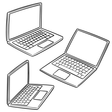 vektör set in laptop