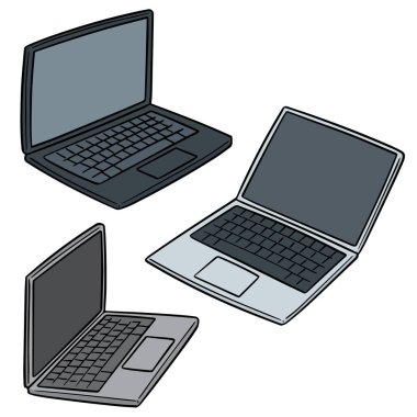 vektör set in laptop