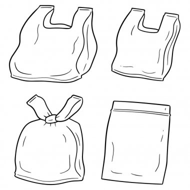 plastik torba vektör kümesi
