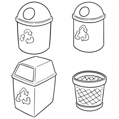 Çöp geri dönüşümü için vektör kümesi
